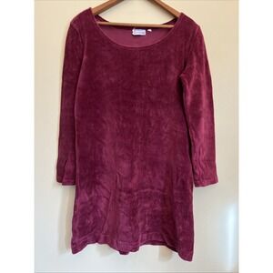 Vintage Y2K Whimsigoth Plum Velvet‎ Velour Tunic Dress Mini Long Sleeve Holiday